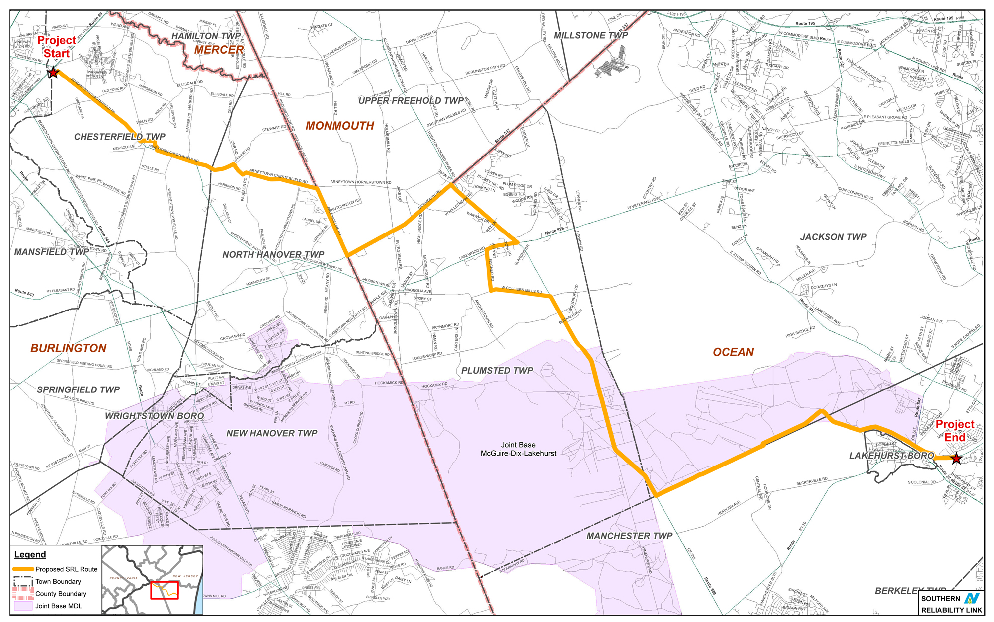 Penn EastSRL Route Map (general)